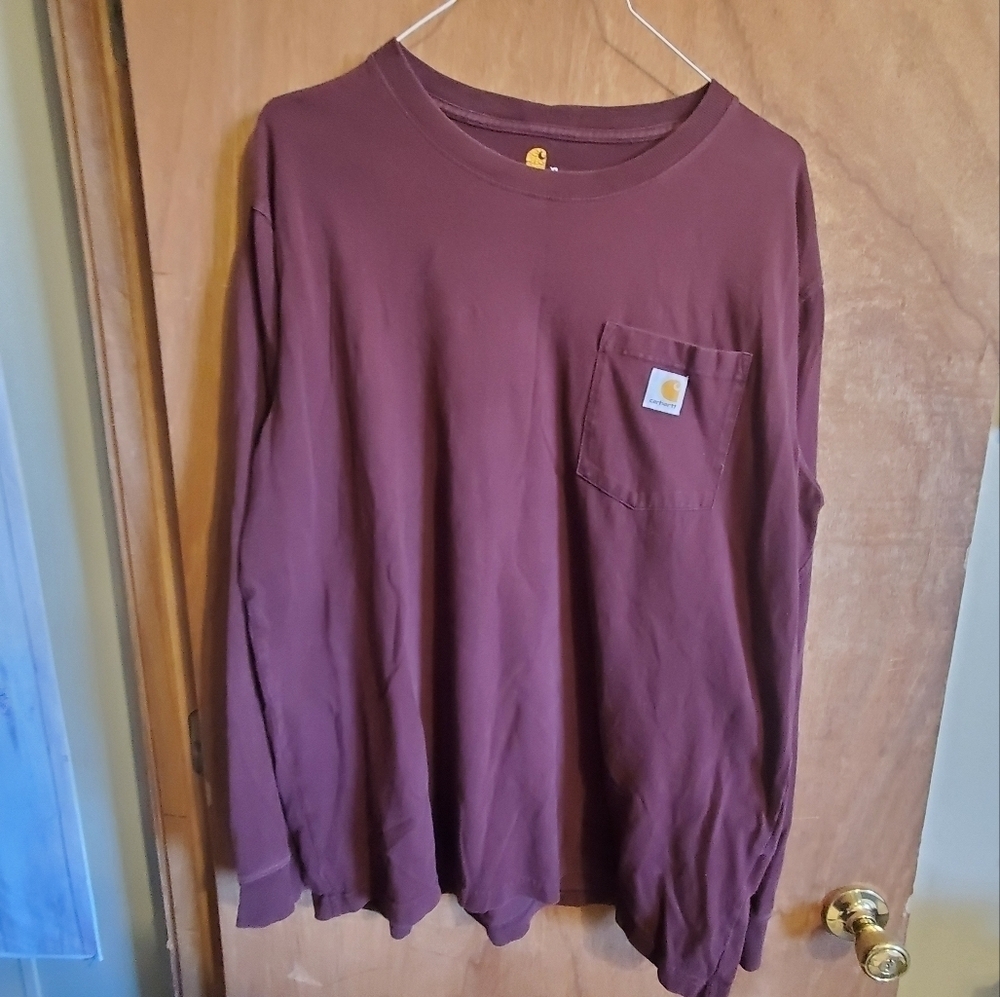 Carhartt original fit sz xl. Maroon. Long sleeve. Work shirt